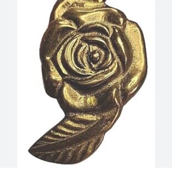 Vintage Anthropologie Brass Rose Napkin Rings set of 2 - Picture 5 of 5